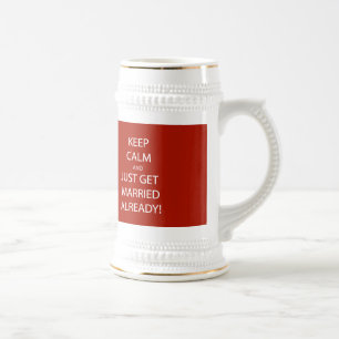 Vintage KEEP CALM HEIRATEN Bierglas