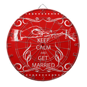 Vintage KEEP CALM HEIRATEN Dartscheibe