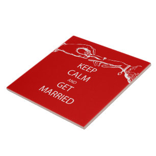 Vintage KEEP CALM HEIRATEN Fliese