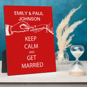 Vintage KEEP CALM HEIRATEN Fotoplatte