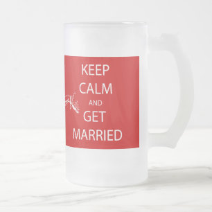 Vintage KEEP CALM HEIRATEN Mattglas Bierglas