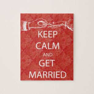 Vintage KEEP CALM HEIRATEN Puzzle
