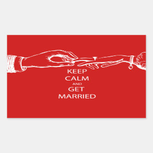 Vintage KEEP CALM HEIRATEN Rechteckiger Aufkleber