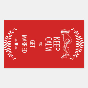 Vintage KEEP CALM HEIRATEN Rechteckiger Aufkleber