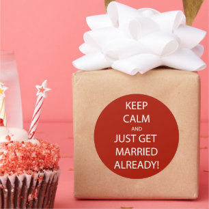 Vintage KEEP CALM HEIRATEN Runder Aufkleber