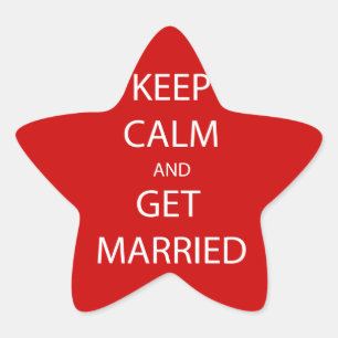 Vintage KEEP CALM HEIRATEN Stern-Aufkleber