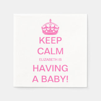Vintage-Keep-Calm-Rosa-Baby-Party Serviette
