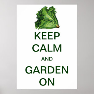 Vintage Keep Calm und Garten Weiter Lettuce Poster