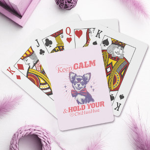Vintage-Keep-Calm-und-halte-deinen-Chihuahua-Spruc Spielkarten