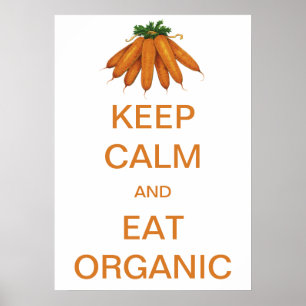 Vintage Keep Calm und iss Bio-Karotten Poster