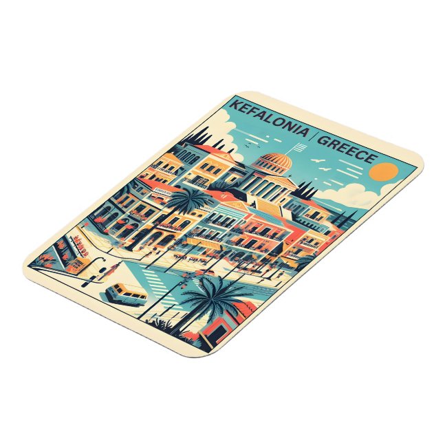 Vintage Kefalonia Greece Reise Souvenirs Magnet (Linke Seite)
