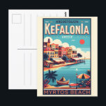 Vintage Kefalonia Greece Reise Souvenirs Postkarte<br><div class="desc">Entdecken Sie die faszinierende Schönheit Kefaloniens,  Griechenlands,  eingebettet im Herzen des faszinierenden Ionischen Meeres. Kefalonia bietet mit seinen atemberaubenden Stränden wie Myrtos und charmanten Dörfern wie Assos und Fiscardo ein unvergessliches Inselerlebnis. Tauchen Sie ein in die bezaubernde Melissani-Höhle oder genießen Sie die Sonne in der pulsierenden Stadt Skala</div>