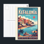 Vintage Kefalonia Greece Reise Souvenirs Postkarte<br><div class="desc">Entdecken Sie die faszinierende Schönheit Kefaloniens,  Griechenlands,  eingebettet im Herzen des faszinierenden Ionischen Meeres. Kefalonia bietet mit seinen atemberaubenden Stränden wie Myrtos und charmanten Dörfern wie Assos und Fiscardo ein unvergessliches Inselerlebnis. Tauchen Sie ein in die bezaubernde Melissani-Höhle oder genießen Sie die Sonne in der pulsierenden Stadt Skala</div>