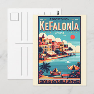 Vintage Kefalonia Greece Reise Souvenirs Postkarte