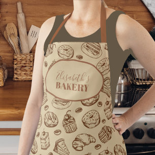 Vintage-Keks-Muster personalisierter Name Backen Schürze
