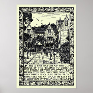 Vintage Kelmscott Manor von William Morris Poster
