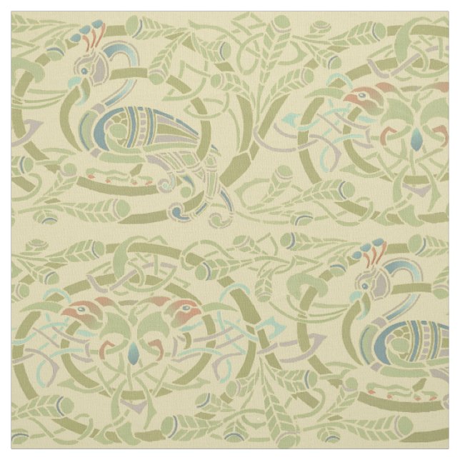 Vintage keltische Knot Peacock Birds Pattern Friez Stoff (Muster)