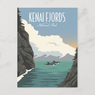 Vintage Kenai Fjords Nationalpark Alaska retro Postkarte