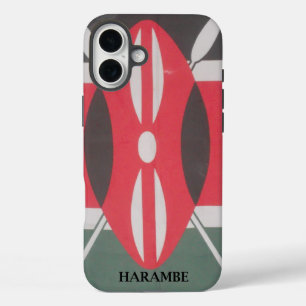 Vintage Kenia Flagge Harambe Design iPhone 16 Plus Hülle