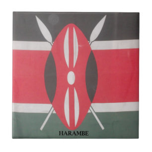 Vintage-Kenia-Flagge Harambe-Design Fliese
