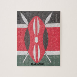 Vintage Kenia Flagge Harambe Design Puzzle