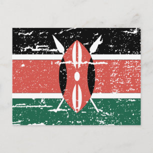 Vintage Kenia-Flagge Postkarte