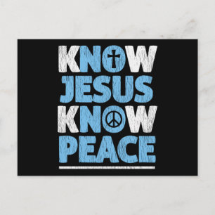 Vintage Kenne Jesus Kenne Frieden Christliches Gla Postkarte