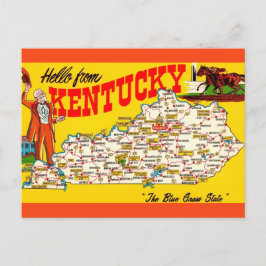 Vintage Kentucky Karte Postkarte