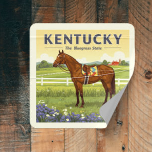 Vintage Kentucky Quadratischer Aufkleber