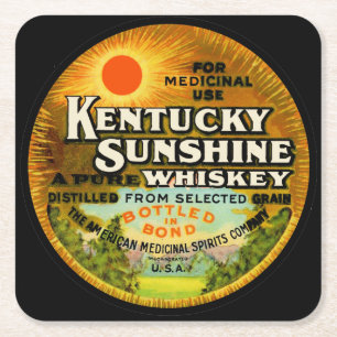 Vintage-Kentucky-Whiskey-Etikett Rechteckiger Pappuntersetzer