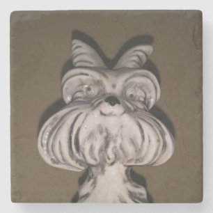Vintage Keramik Dog Stone Untersetzer