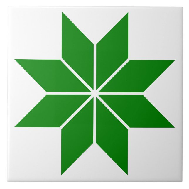 Vintage Keramik, geometrisch grün Fliese (Vorderseite)