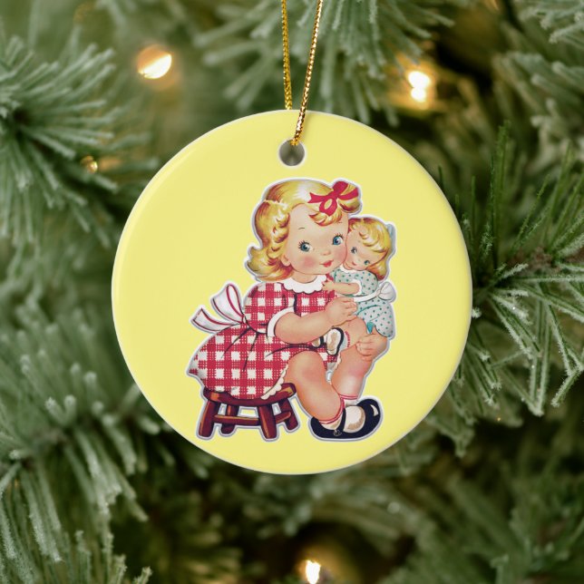 Vintage Keramik Kinder Keramik Ornament (Baum)