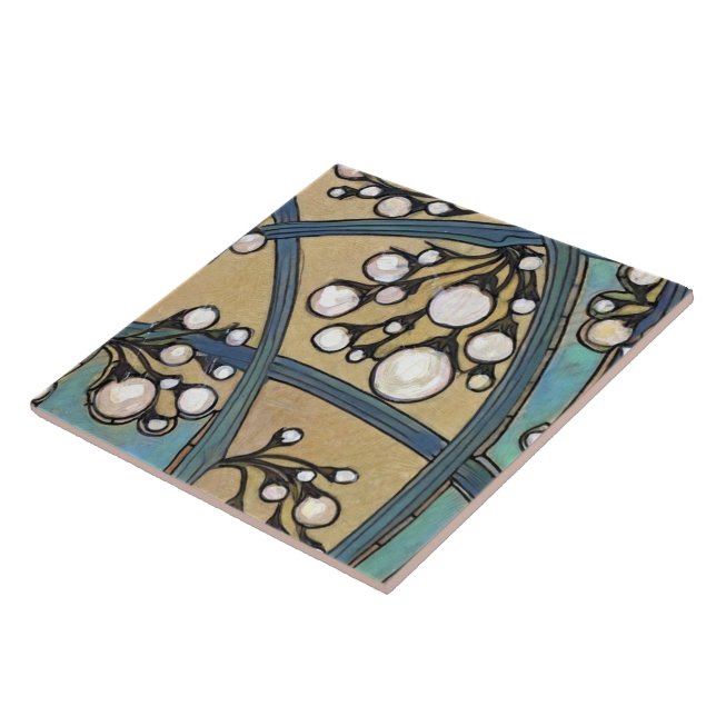 Vintage Keramik Tile Trivet | Art Deco Geometric Fliese (Seite)