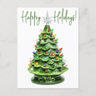Vintage Keramik Weihnachtsbaum Postkarte