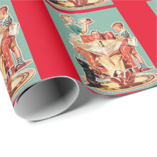 Vintage-Kernfamilie aus den 1950er Jahren, Retro-H Geschenkpapier