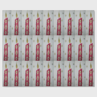 Vintage Kerze mit Glitzer Geschenkpapier