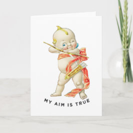 Vintage Kewpie Cupid Mein Ziel ist wahr Valentinst Karte