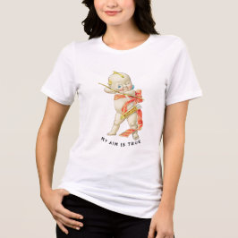 Vintage Kewpie Cupid My Aim Is True Valentinstag Tri-Blend Shirt