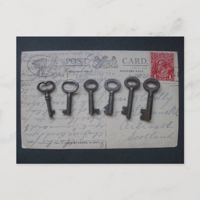 vintage key collection postkarte (Vorderseite)