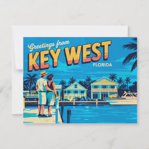 Vintage Key West Postkarte   Grüße aus
