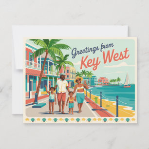Vintage Key West Postkarte Grüße aus