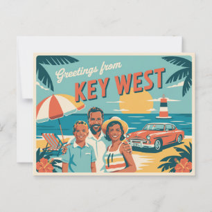 Vintage Key West Postkarte   Grüße aus