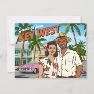 Vintage Key West Postkarte Grüße aus