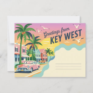 Vintage Key West Postkarte Grüße aus