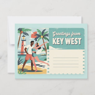 Vintage Key West Postkarte Grüße aus