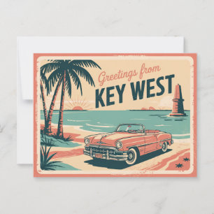 Vintage Key West Postkarte   Grüße aus