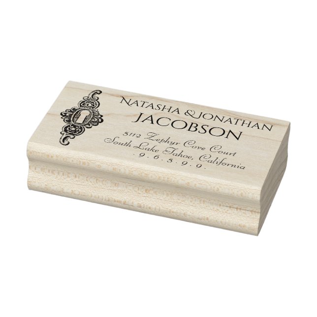 Vintage Keyhole-Rücksendeadresse-Briefmarke Gummistempel (Stempel)