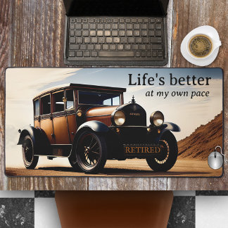 Vintage Kfz-Rente Schreibtischunterlage