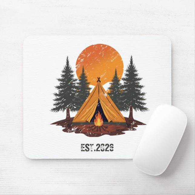 Vintage-Kiefern & Bergcamping Mousepad (Mit Mouse)